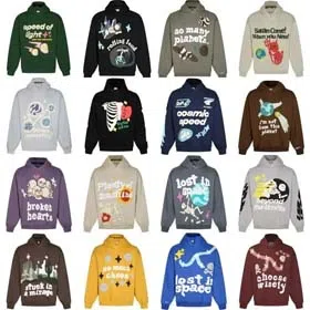 Broken Planet  American style retro foam printing hooded sweatshirt-2506  