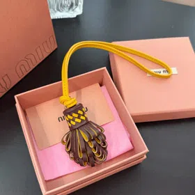 MIUMIU leather tassel flower bag lanyard pendant-3668  