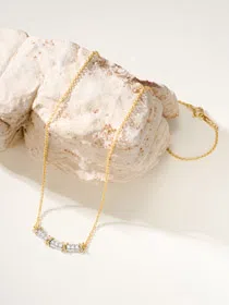Tiffany cross diamond smile necklace-3681  