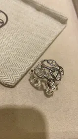 Hermes pig nose three-layer chain sterling silver open ring-3713  