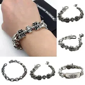 Chrome Hearts Fashion Comfort Retro Trend Bracelet Silver-2739  