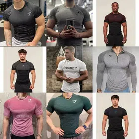 GYMSHARK ESSENTIAL sports stretch fitness cotton short-sleeved T-shirt -2788  