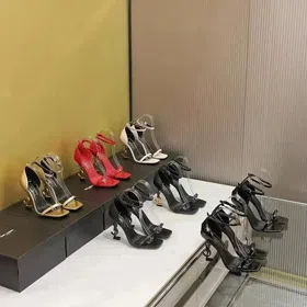 SAINT LAURENT LV Opyum patent leather buckle shaped high heels-2999  