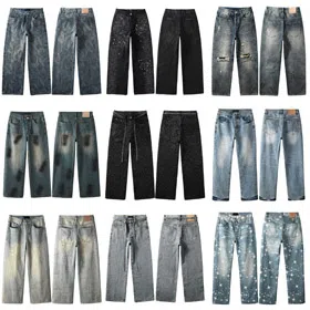 Purple Brand new diamond-studded slim-fit skinny jeans with wide legs-4247  