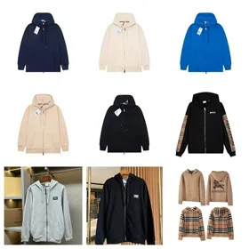 Burberry Solid Fitted Hooded Zip-Up Jacket-4343  