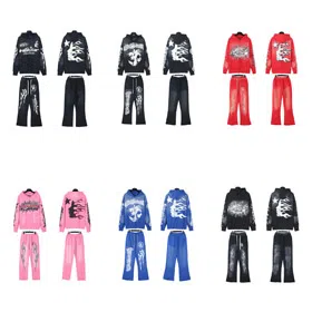 Hellstar Hooded Long-Sleeve Sweatshirt and Sweatpants Set-4549  