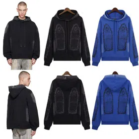 Who Decides War Distressed Heavy Print Cotton Hooded Sweatshirt-4577  