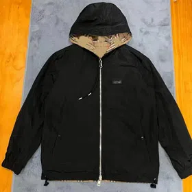 Burberry Reversible Lined Check Zip-Up Hooded Jacket-4768  