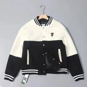KARL LAGERFELD Color-block Baseball Collar Single-breasted Jacket-4865  