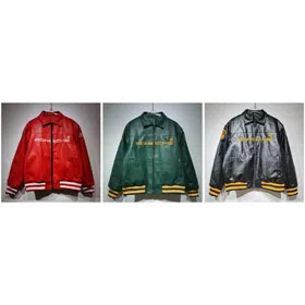 Aime Leon Dore x Porsche Leather Embroidered Zip-Up Ribbed Jacket-5015  