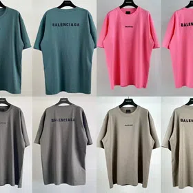 Balenciaga short-sleeved T-shirt with embroidered letters on the front and back-5167  
