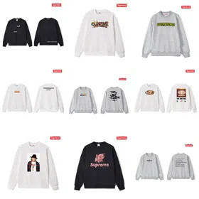 Supreme loose-fitting printed long-sleeved sweatshirt-5184  