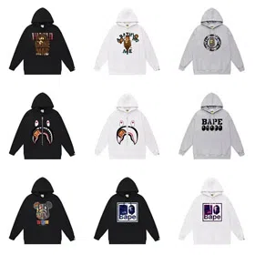 A BATHING APE Bape Ape Head Applique Loose-Fit Hooded Sweatshirt-5215  