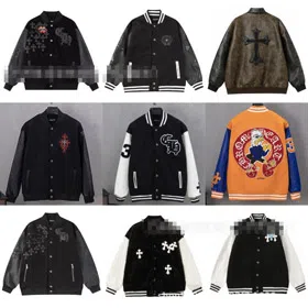 Chrome Hearts CH new classic horseshoe cross Sanskrit embroidered baseball jacket-5324  