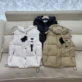 Prada new hooded multi-pocket down vest-5347  