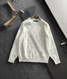 Louis Vuitton LV all-over embroidered letter knit sweater-5542  