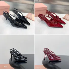 Miu Miu low-heeled pointed-toe slingback sandals-5704  
