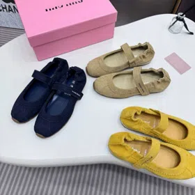 Miu Miu new velcro elastic flat ballet shoes-5732  