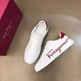 Ferragamo new lace-up white sneakers skate shoes-5759  