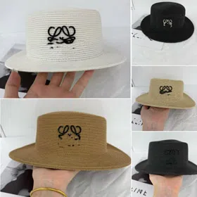 Loewe flat-top straw fisherman hat with sun protection-5980  