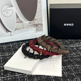 Chanel hair clip-on braided headband with teeth-6266  