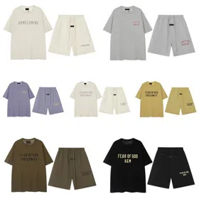 Fear of God Essentials New Double-Knit Letter Short-Sleeve T-Shirt Set-6349  