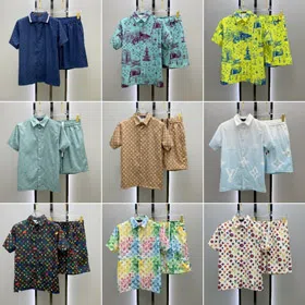 New Louis Vuitton (LV) Ice Silk Shirt and Shorts Set-6352  