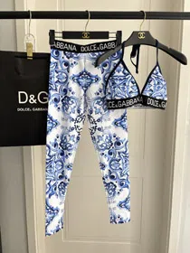 Dolce & Gabbana (DG) New High-Stretch Long-Length Fitness & Yoga Set-6473  